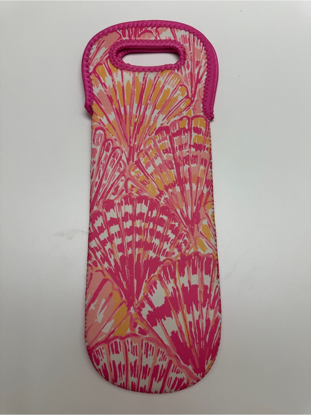 Lilly Pulitzer Pink Yellow Shell-Print Bottle Tote
